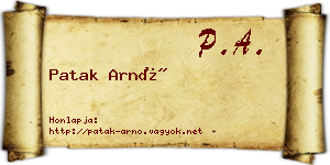 Patak Arnó névjegykártya